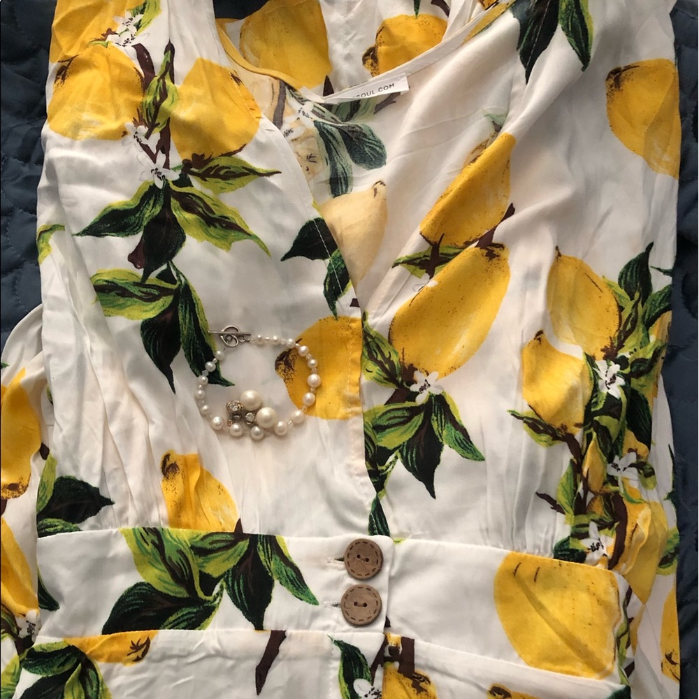 Chic soul lemon print dress new without tags